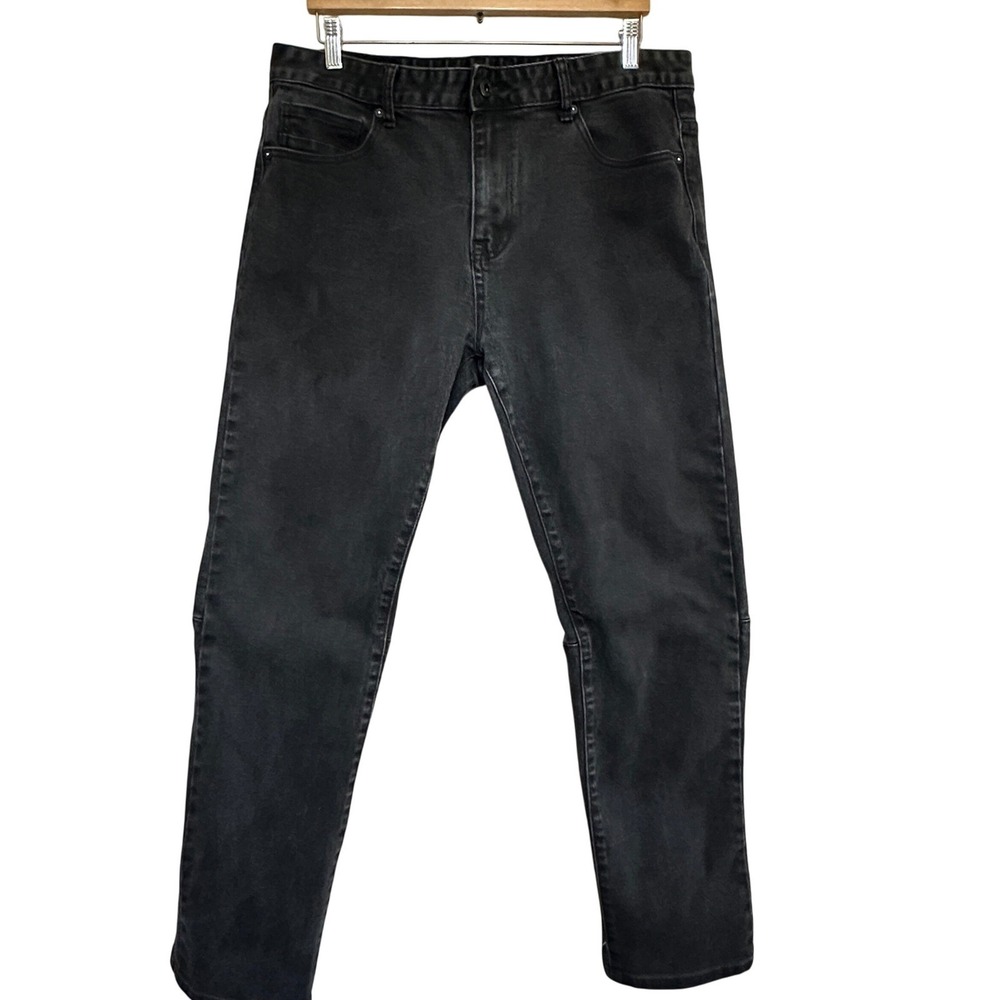 Smoke Rise Mens Straight Leg Jeans 36x31 Black‎ Wash Denim Casual Grunge Rock